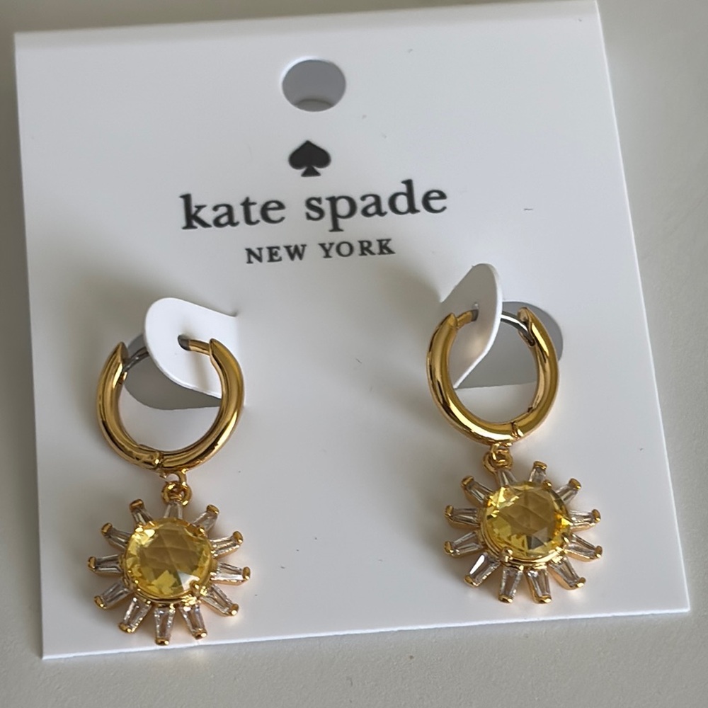 Kate Spade Gold Sunburst Hoop Earrings Jewelry